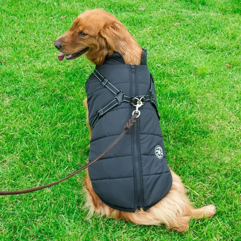 NONECN Winter Waterproof Dog Jacket With Adjustable Harness