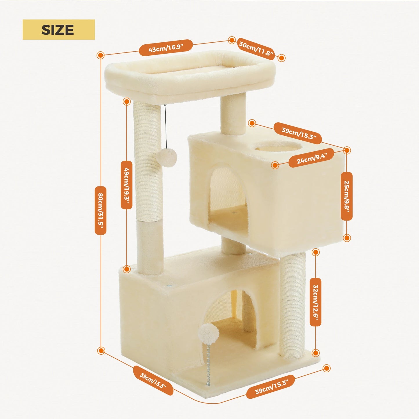 PAWZ Road Cat Tree Multi Level Cat Tower With Condos