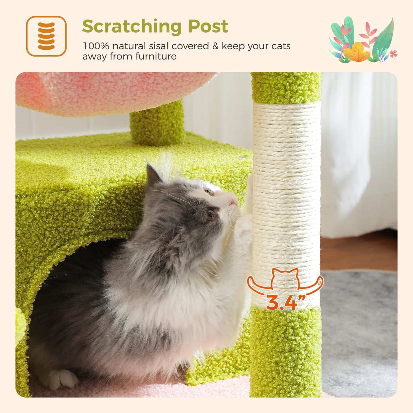 PAWZ Road 4 In 1 Cat Tree With CondoHideaway HammockNest