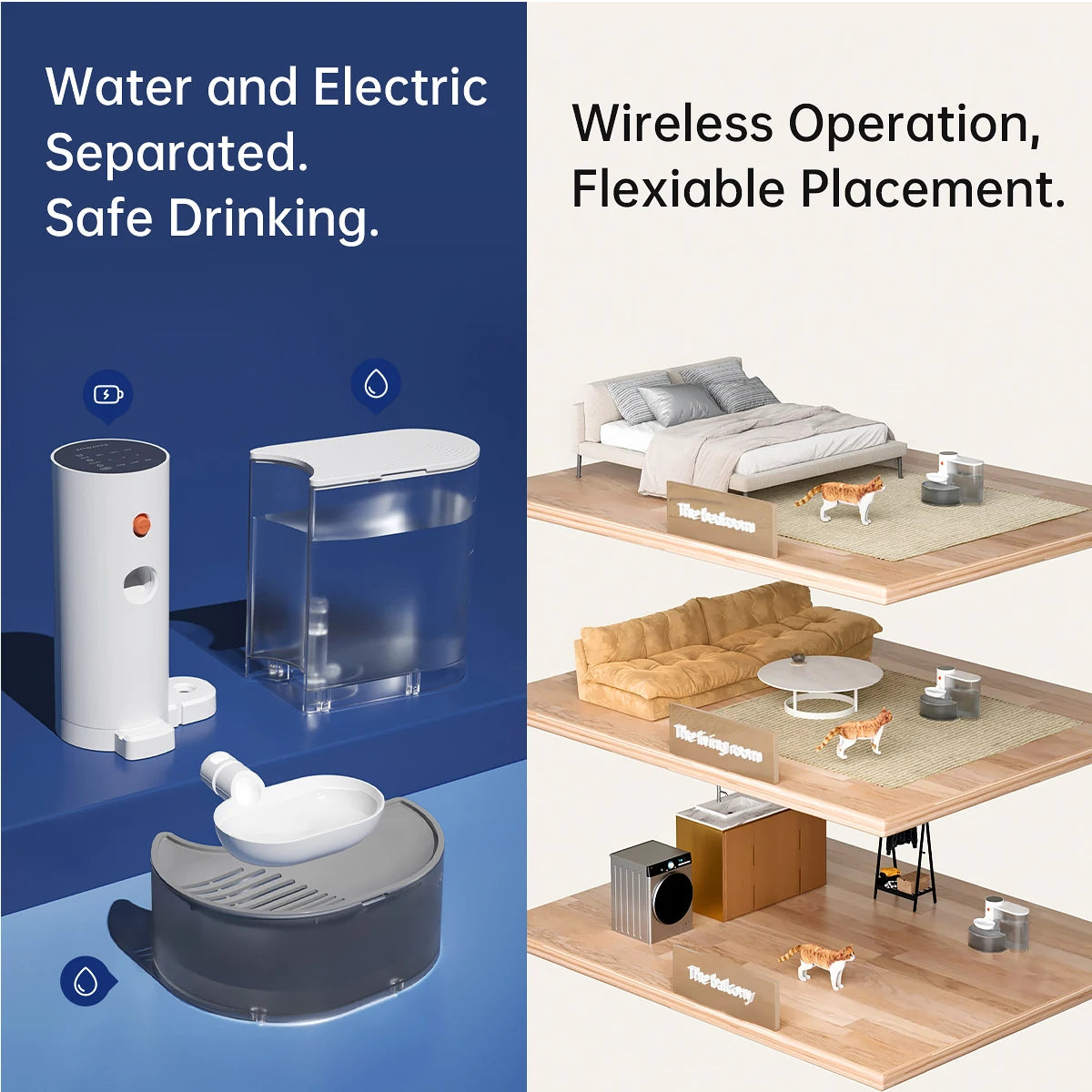 Hign-concerned Smart Pet Water Dispenser Wireless Cat Fountain