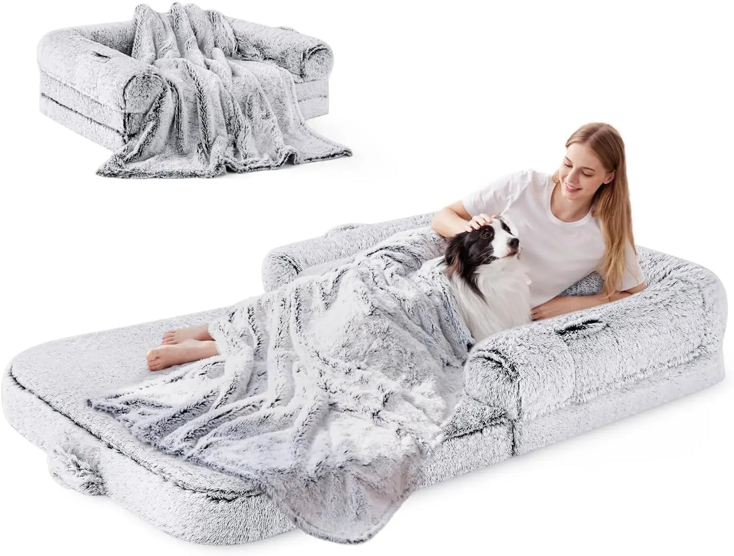 Human Dog Bed For Adults Foldable Giant Pet Bed Premium