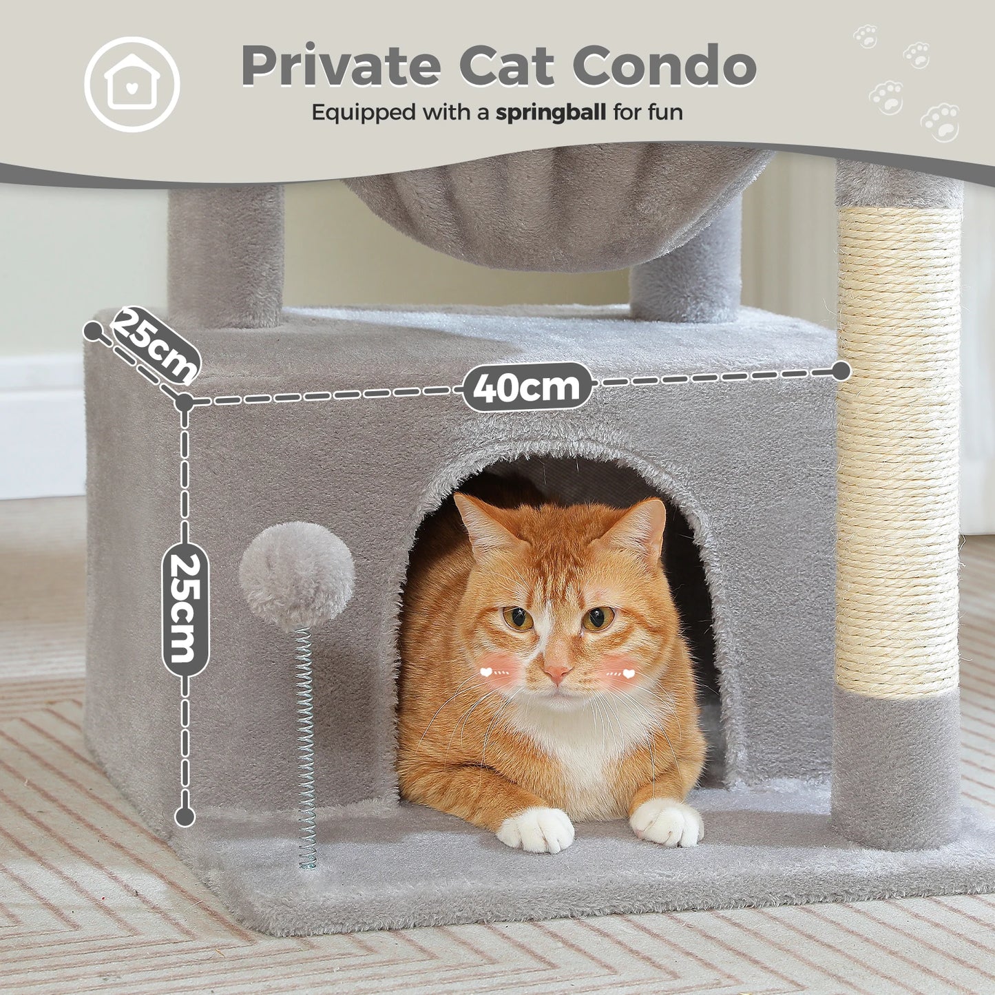 PAWZ Road 4 In 1 Cat Tree With CondoHideaway HammockNest