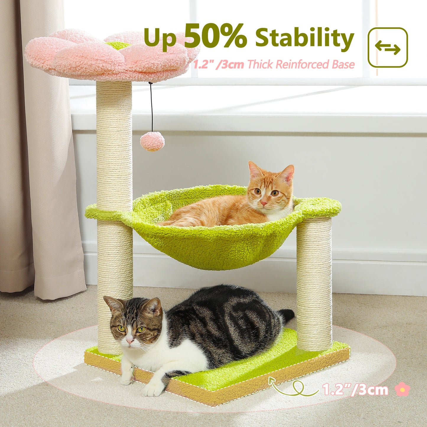 PAWZ Road Flower Cat Tree With Indoor Sisal Scratching Post