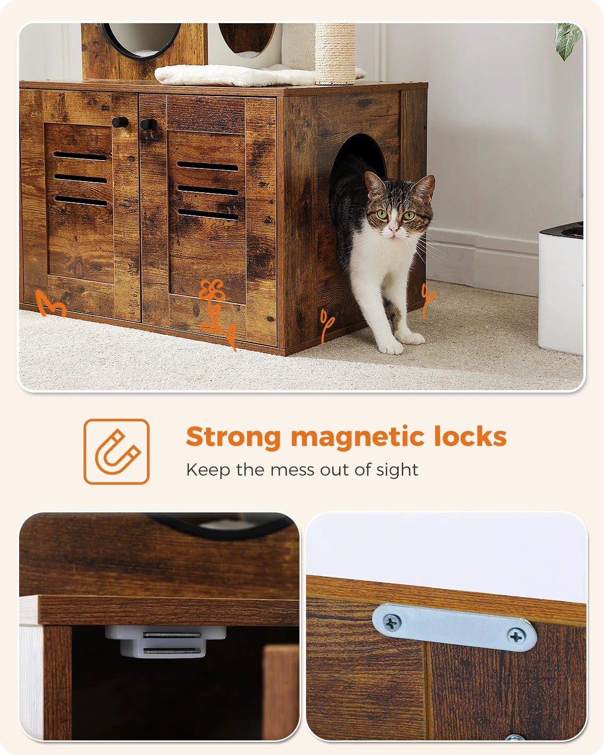 PAWZ Road Modern Cat Tree With Condo And Litter Box