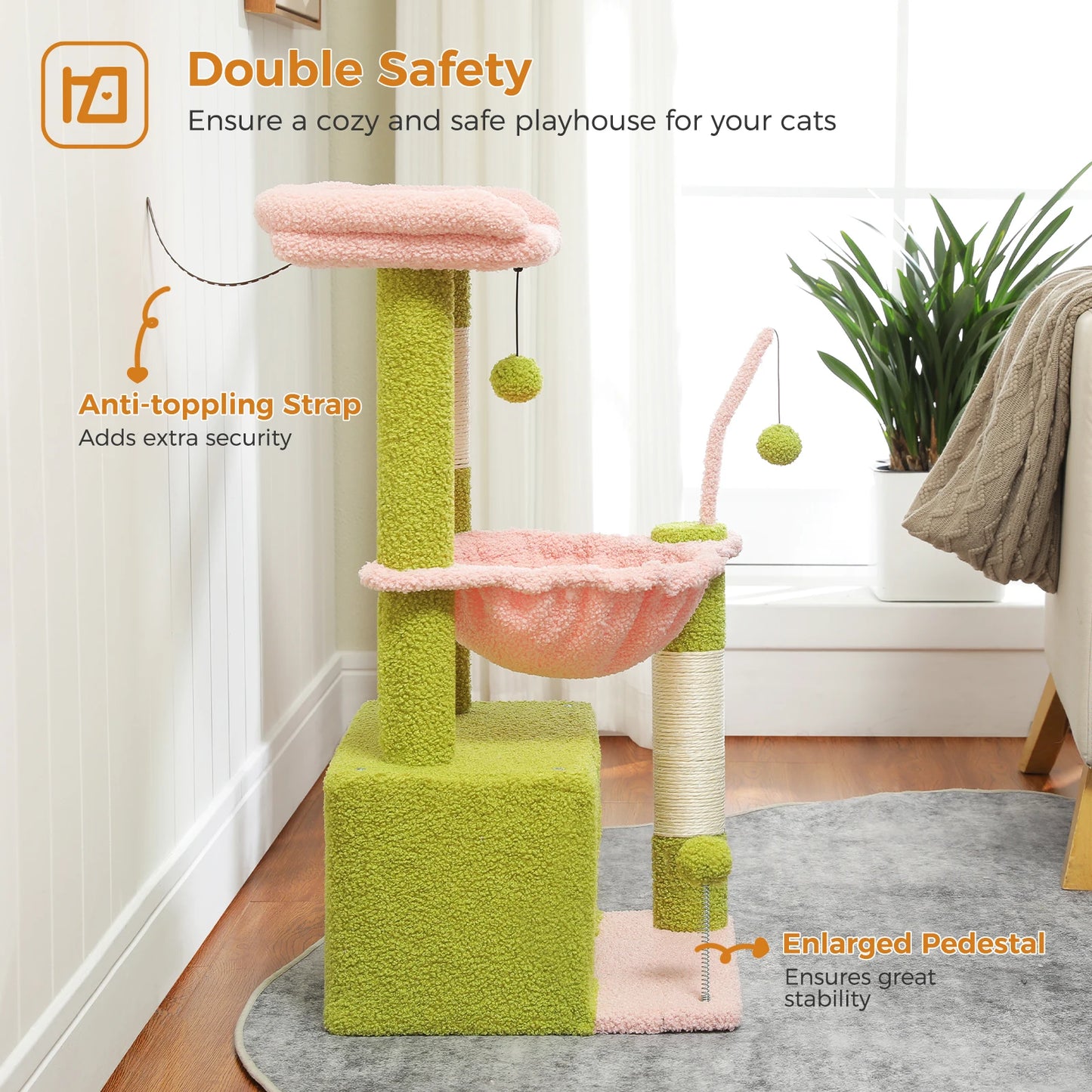 PAWZ Road 4 In 1 Cat Tree With CondoHideaway HammockNest