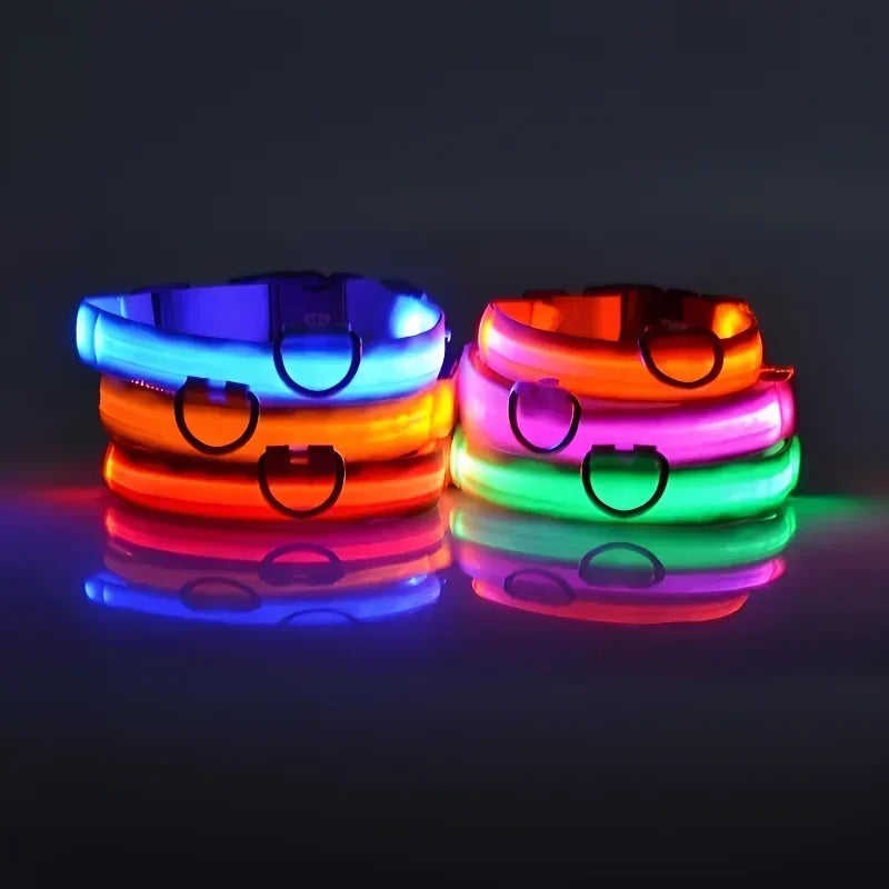 Guangdong Nylon LED Dog Collar With Night Safety Flashing Glow