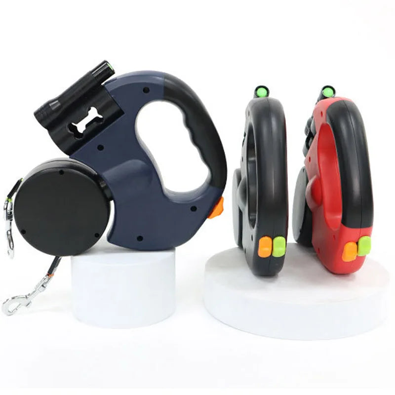 Guangdong 3in1 Double Head Retractable Dog Leash Flashlight Poop Bag