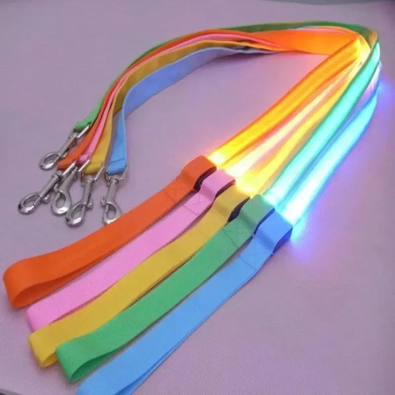NONECN Luminescent LED Dog Leash Glowing Safety Rope Harness