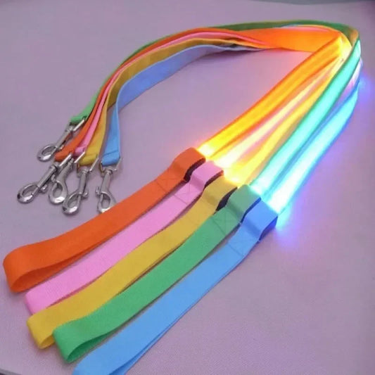 NONECN Luminescent LED Dog Leash Glowing Safety Rope Harness