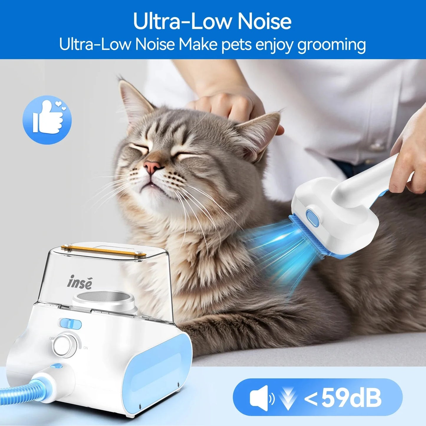 INSE P30 Ultra Quiet Pet Grooming Vacuum For Dogs Home